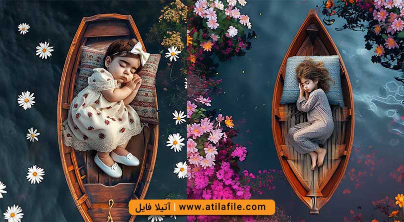 بک گراند عکس کودک برای عکس خوابیده